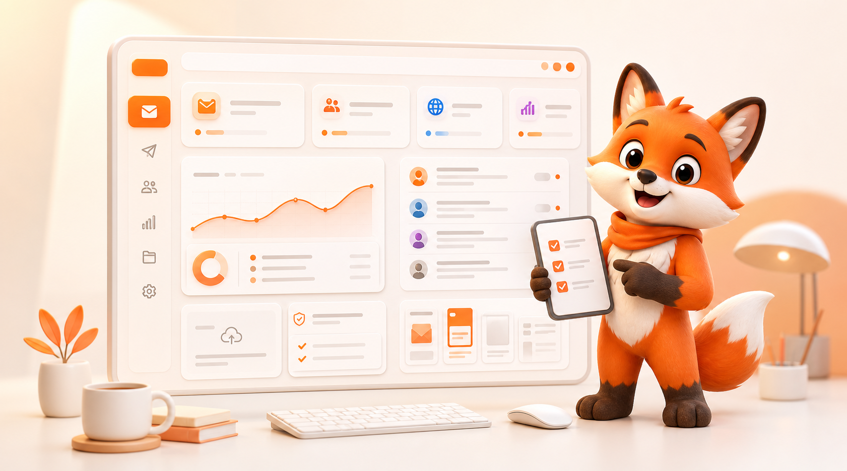 Proiga fox presenting the product dashboard and campaign tools