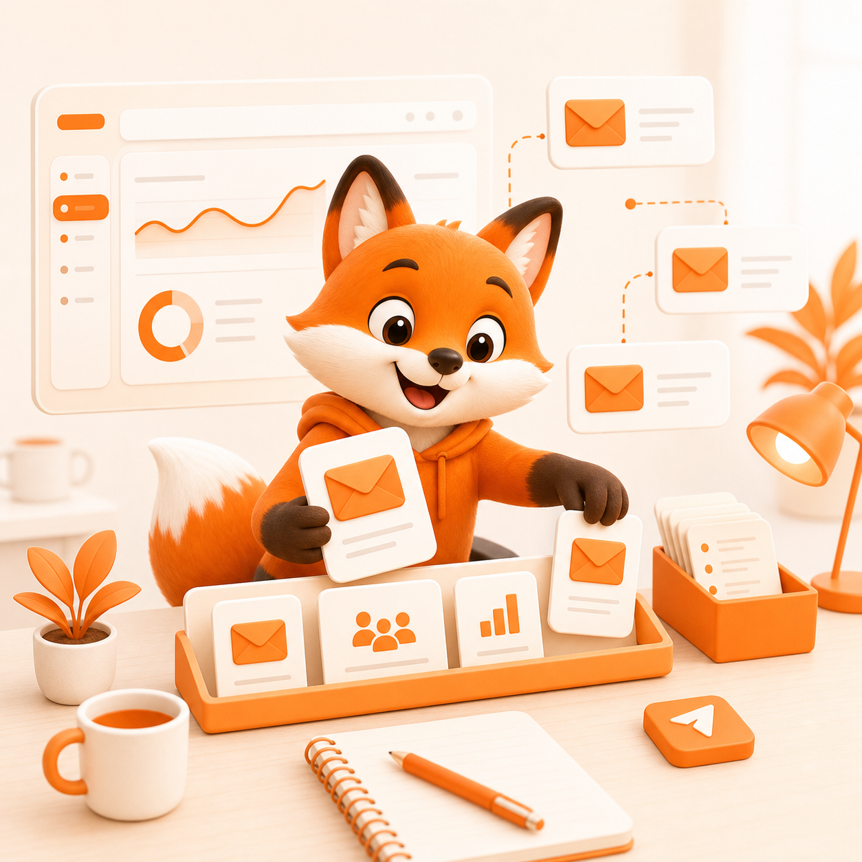 Proiga workspace organizing cold email campaign steps